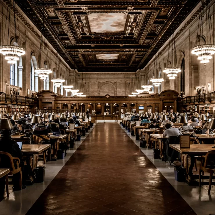 Cuarto de lectura Rose Main en la biblioteca pública de Nueva York.