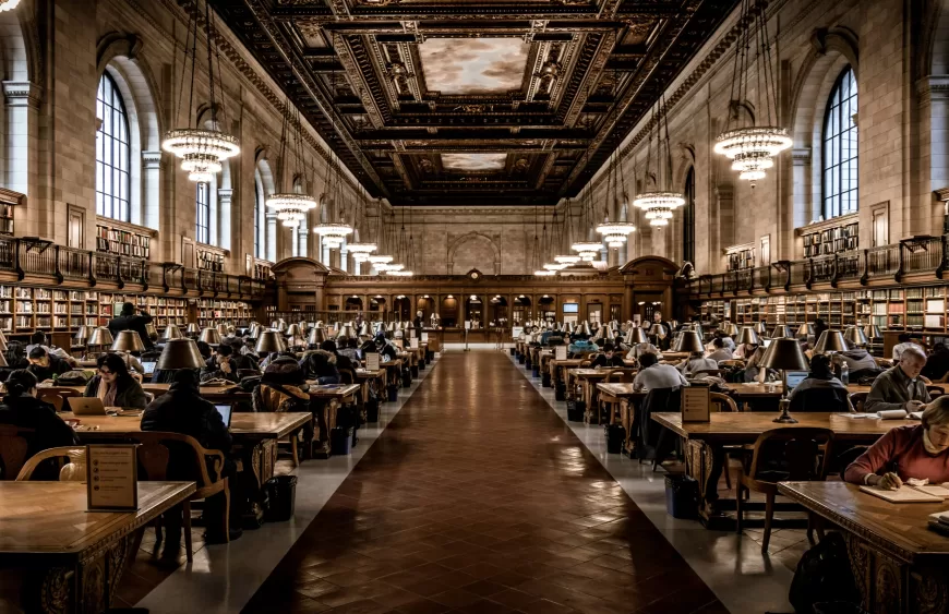 Cuarto de lectura Rose Main en la biblioteca pública de Nueva York.