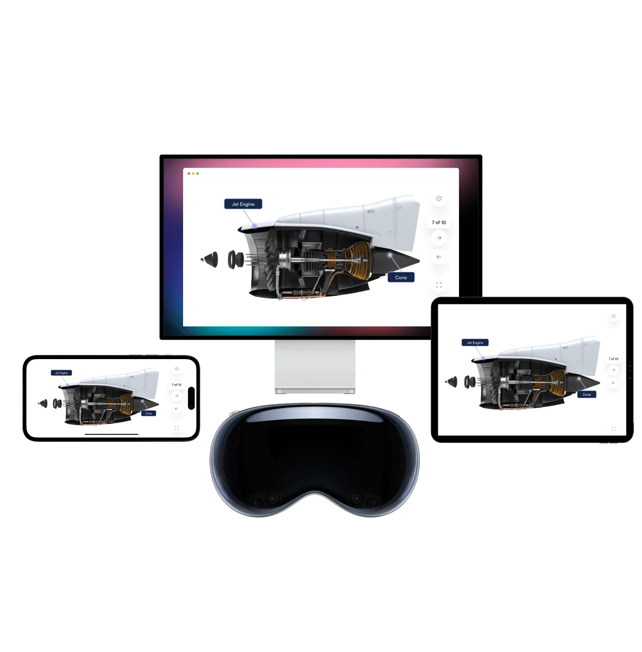 JigSpace permite explorar objetos 3D en realidad aumentada desde cualquier ángulo. Imagen: JigSpace.
