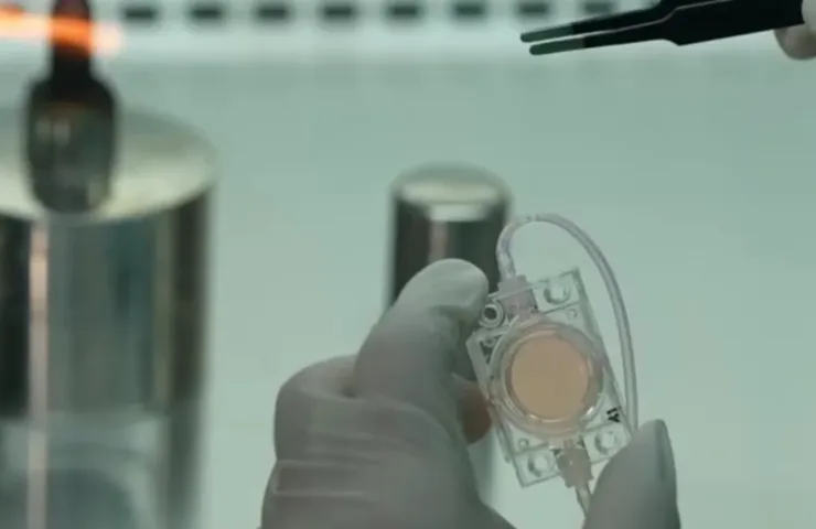 Captura de pantalla del metraje de video que presenta el experimento espacial de "embriones artificiales"