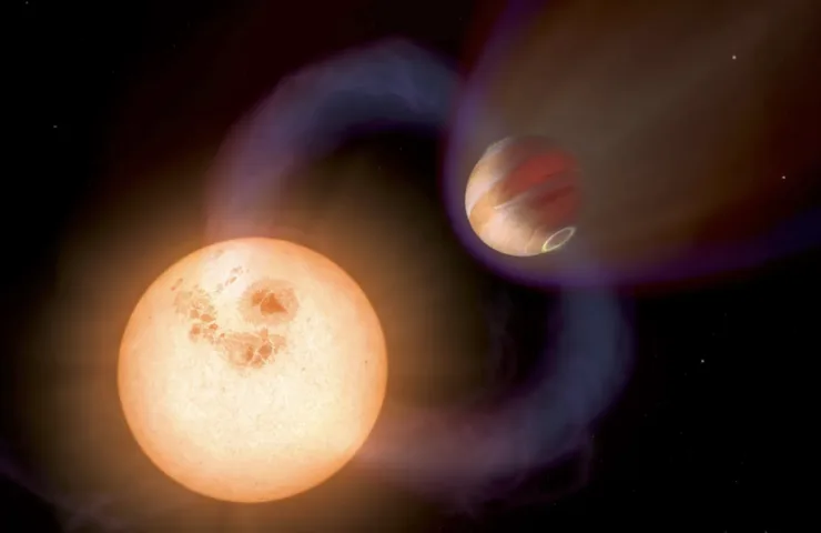 Representación artística de un exoplaneta de período ultracorto orbitando a gran velocidad su estrella anfitriona, similar a los descubiertos por el pipeline RAVEN del equipo de la Universidad de Warwick