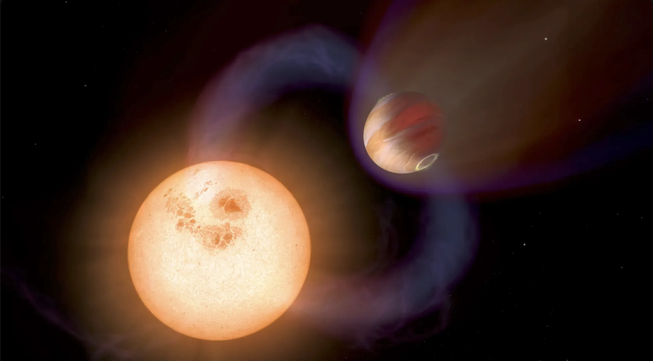 Representación artística de un exoplaneta de período ultracorto orbitando a gran velocidad su estrella anfitriona, similar a los descubiertos por el pipeline RAVEN del equipo de la Universidad de Warwick