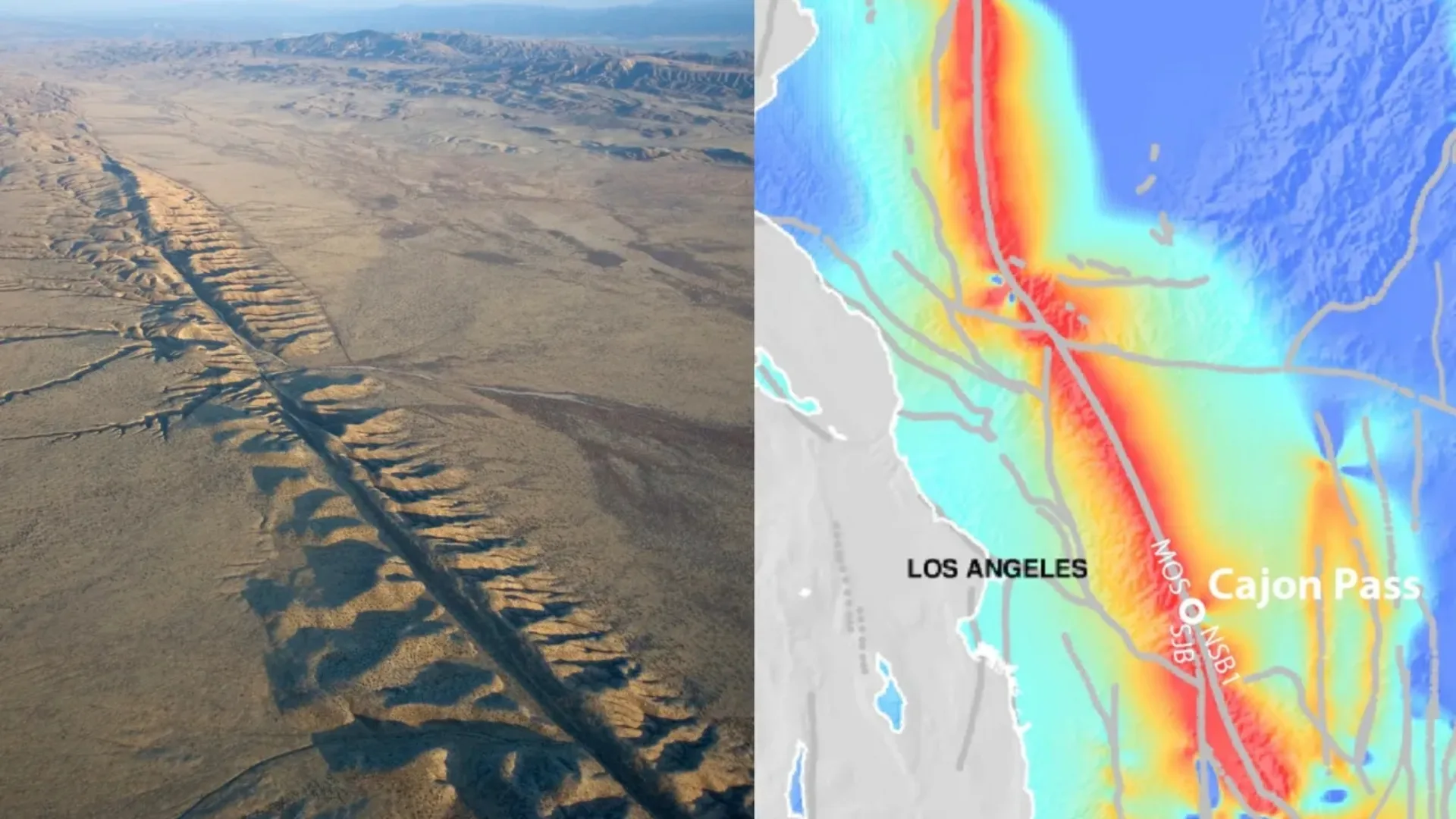 Mapa del sistema de fallas de California mostrando la Falla de San Andrés y la Falla de San Jacinto con niveles de estrés tectónico históricamente altos registrados en 2026